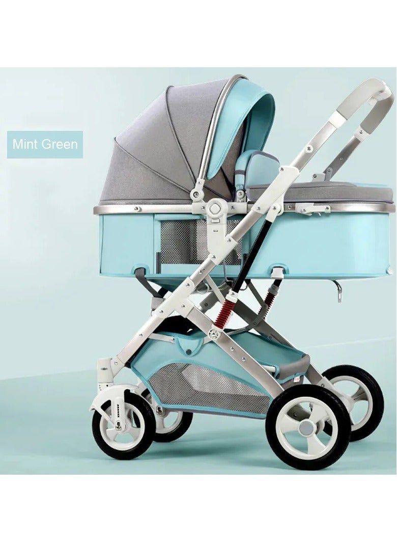 3 In 1 Portable Pushchair With Car Basket Adjustable Aluminum Alloy Bracket Baby Umbrella Stroller