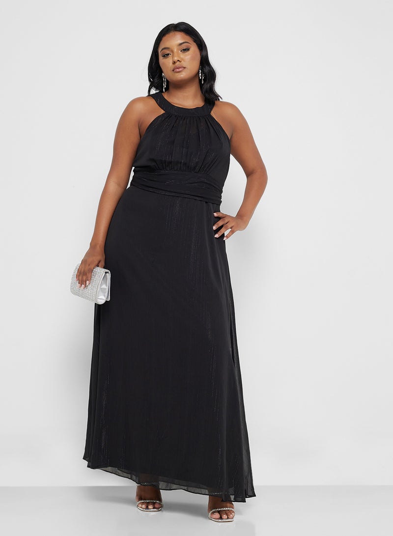 Halter Neck A-Line Dress