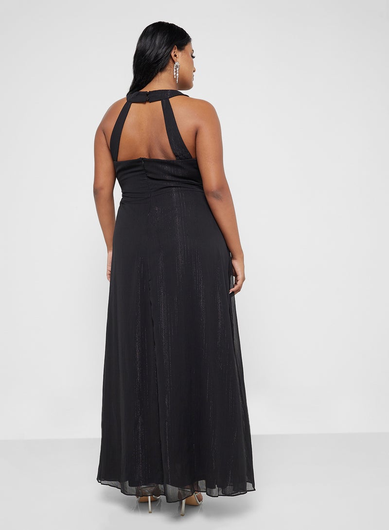 Halter Neck A-Line Dress