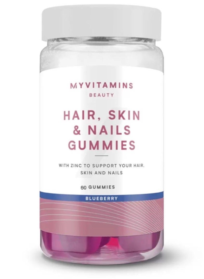 Hair, Skin and Nails Gummies, 60Gummies, Blueberry