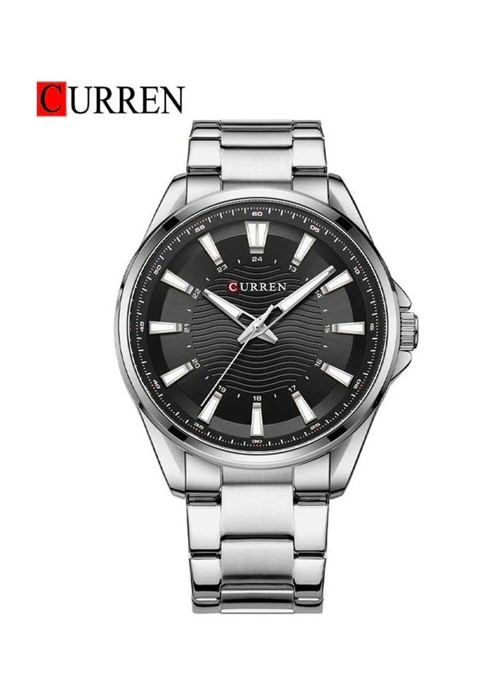 CURREN 8424 Original Brand Stainless Steel Band Wrist Watch For Men (with free Box)