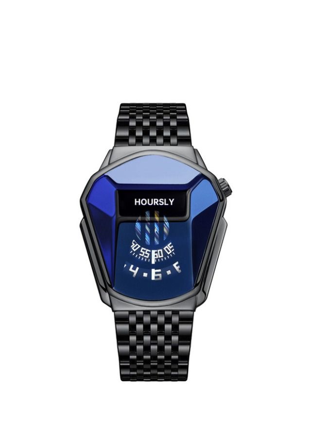 Luxury HOURSLY Trend Cool Men's Wrist Watch Stainless Steel Technology Fashion Quartz Watch For Men