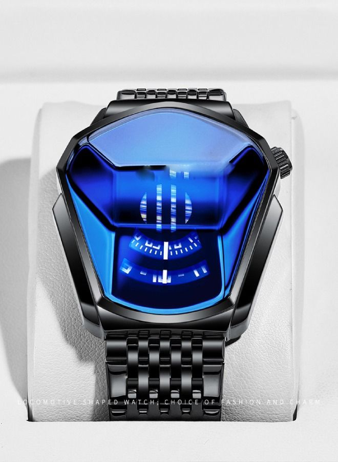 Luxury HOURSLY Trend Cool Men's Wrist Watch Stainless Steel Technology Fashion Quartz Watch For Men