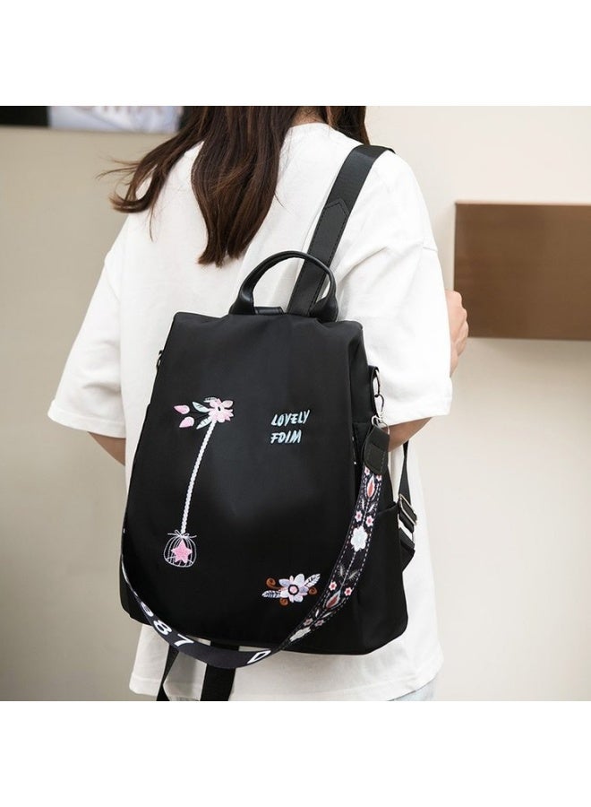 Women's Anti-theft Backpack, Ladies Large Capacity Nylon School Bag Back Bag Book Bag Shoulder Bag, Girls and College Students Waterproof Handbag Side Bag Sling Bag for Campus Shopping