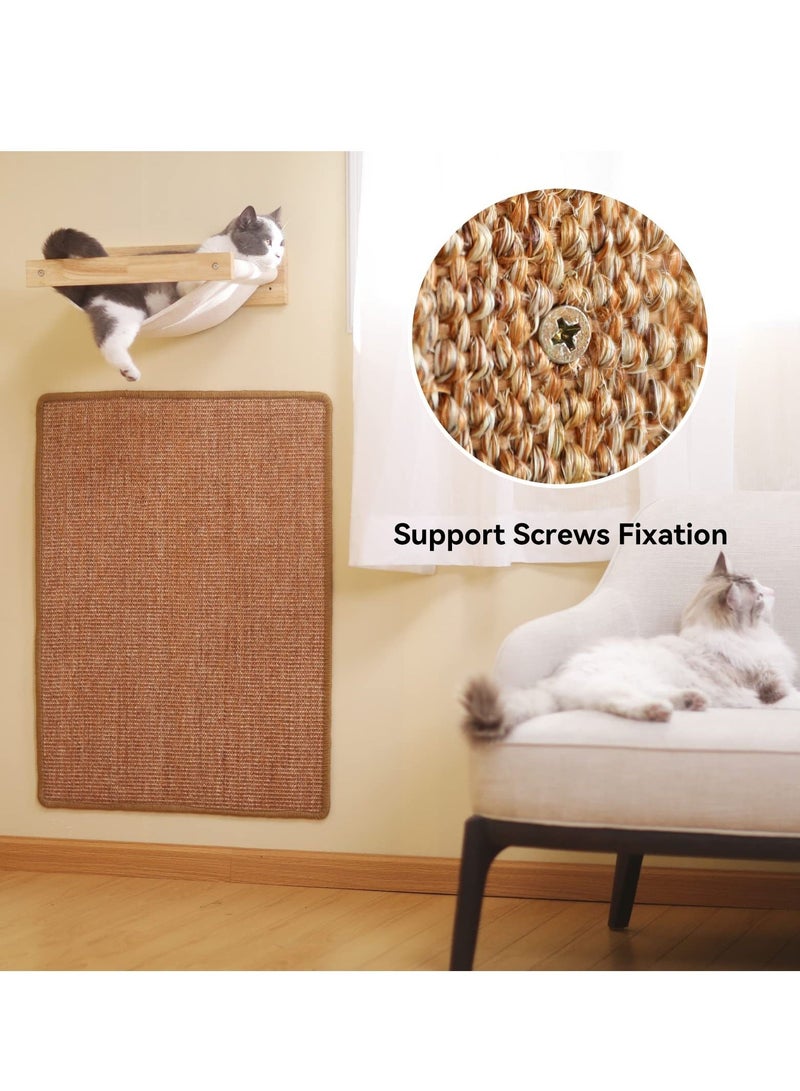 Natural Sisal Cat Scratch Mats 23.6 X 15.7 Inch Horizontal Cat Floor Scratching Pad Rug, Protect Carpets and Sofas