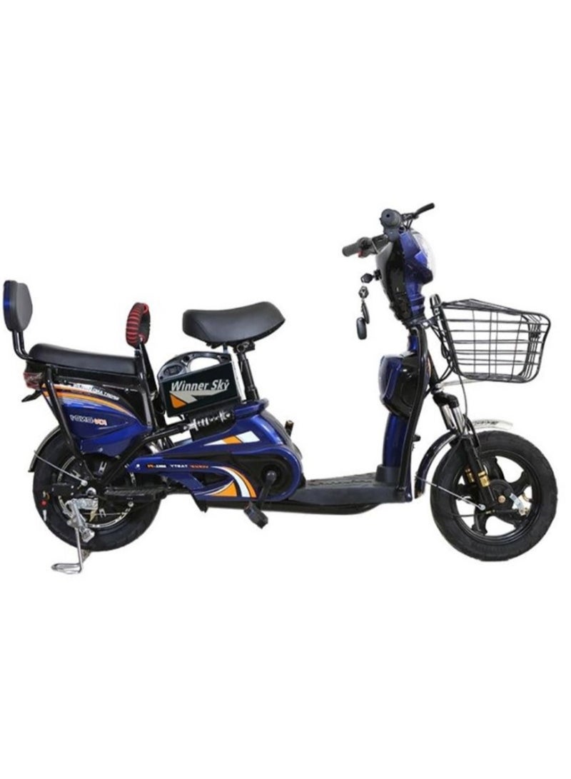 Electrical Bike With Grocery Basket With Strong Battery Blue 16 Size