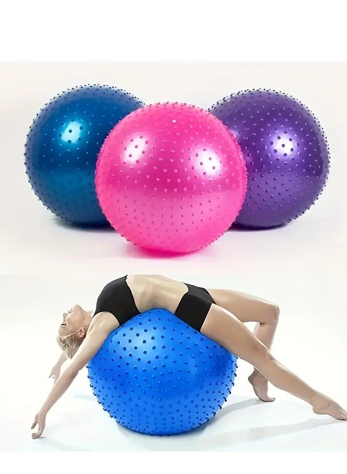 Tactile Sensory Yoga Ball 65cm with Air Pump Thickened Stability Balance Sense for Physical Fitness Exercise