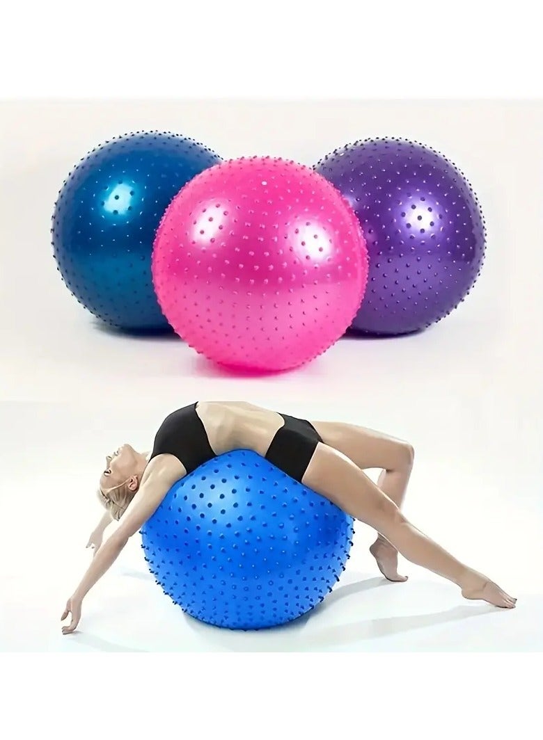 Tactile Sensory Yoga Ball 75cm with Air Pump Thickened Stability Balance Sense for Physical Fitness Exercise