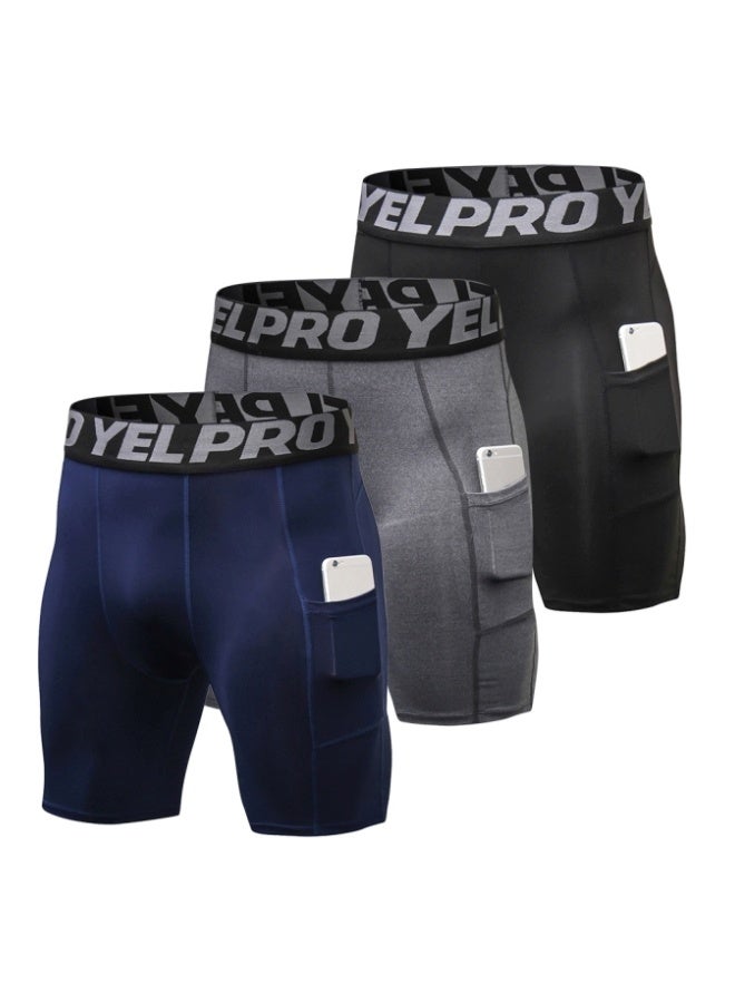 3-Piece Compression Underwear Shorts M