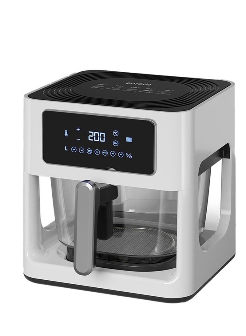 1000W Glass Pot Air Fryer with 5 Litres Capacity, Touch Panel and 7 Preset Options, Porodo PD-LFGPAF5L-WH - White