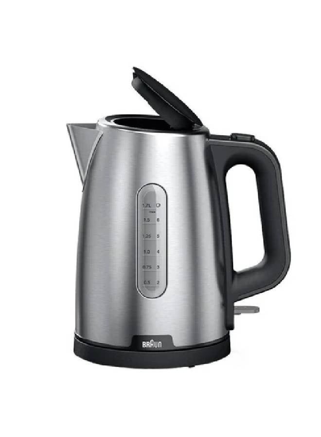 Braun PurShine Water kettle, 2200 Watts, 1.7L Capacity - Black\Silver 1.7 L 2200 W WK1500 Black\Silver