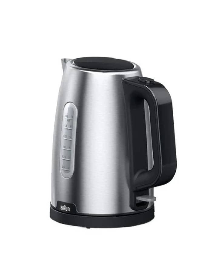 Braun PurShine Water kettle, 2200 Watts, 1.7L Capacity - Black\Silver 1.7 L 2200 W WK1500 Black\Silver