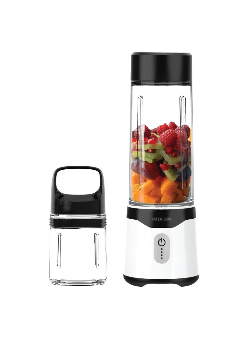 Summer Mate Portable Blender 500ml/350ml Capacity / Self Cleaning / BPA Free / Portable Design / 6-Blades Powerful / Type-C Charging / High Battery Capacity / Strong Power / PCTG Food Grade - Black & White