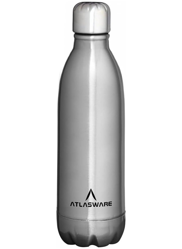 Atlasware Stainless Steel Vacuum Bottle, 350 ML - Matt Steel