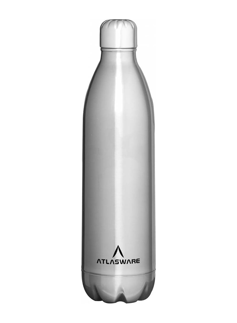 Atlasware Stainless Steel Vacuum Bottle, 750 ml - Matt Steel