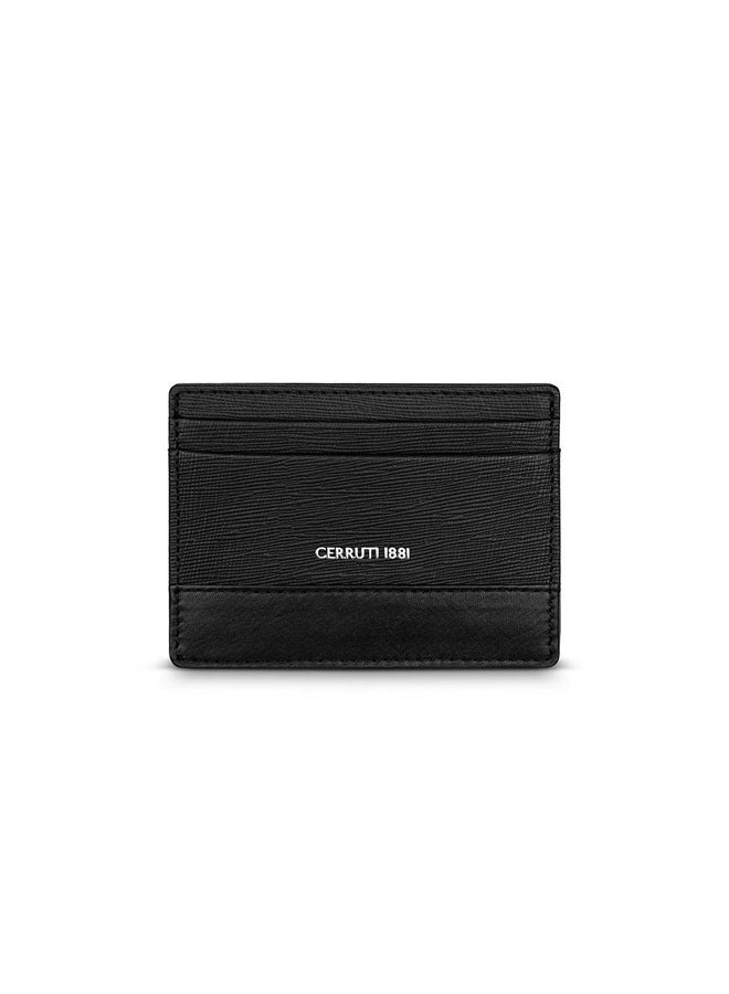 CERRUTI 1881 Antoine Credit Card Case - Dual Color Leather Wallet