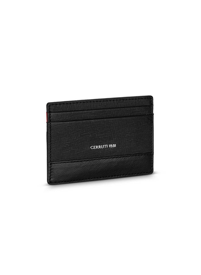 CERRUTI 1881 Antoine Credit Card Case - Dual Color Leather Wallet