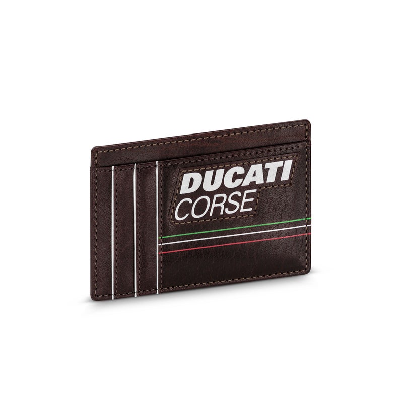 Ducati Corse Stile Brown Genuine Leather Card Holder For Men - DTLGD2200602