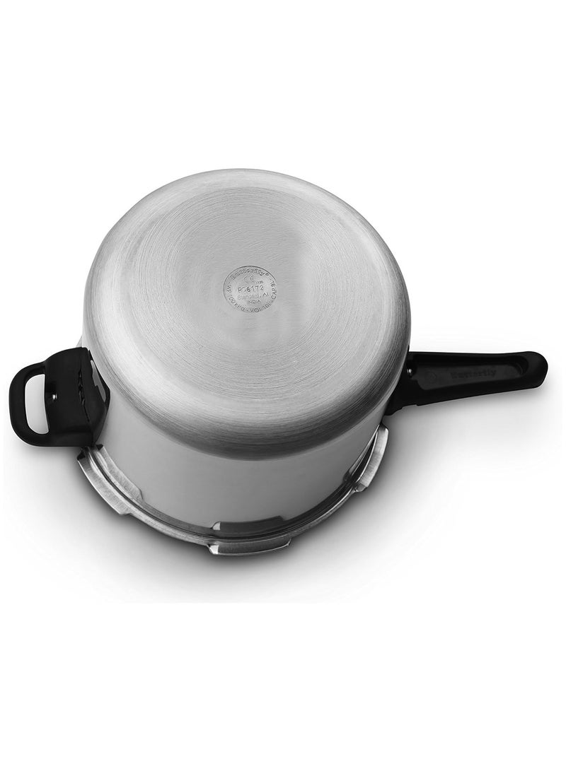 ROUNDLiters Butterfly Standard Aluminium Pressure Cooker, 10 Litre, Silver SILVER