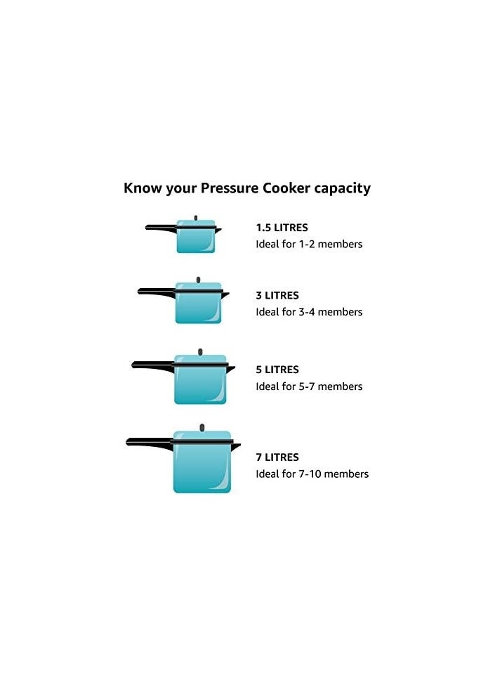 ROUNDLiters Butterfly Standard Aluminium Pressure Cooker, 10 Litre, Silver SILVER