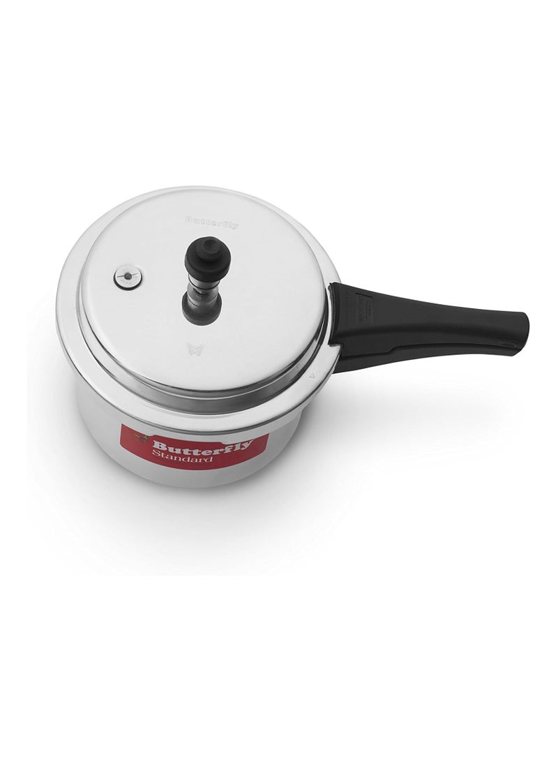 ROUNDLiters Butterfly Standard Aluminium Pressure Cooker, 5 Litre, Silver SILVER