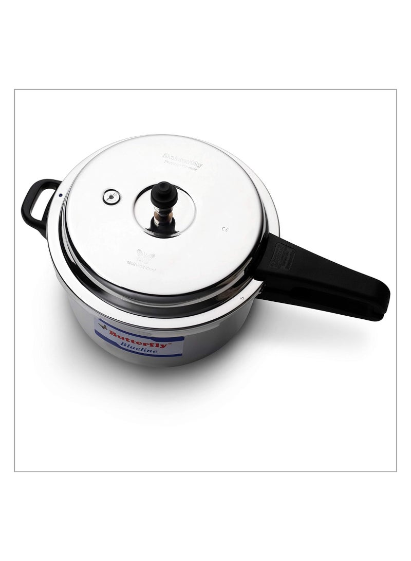 Butterfly Blue Line Stainless Steel Pressure Cooker, Stainless Steel ,7.5-Liter, Medium ,BL-7.5L