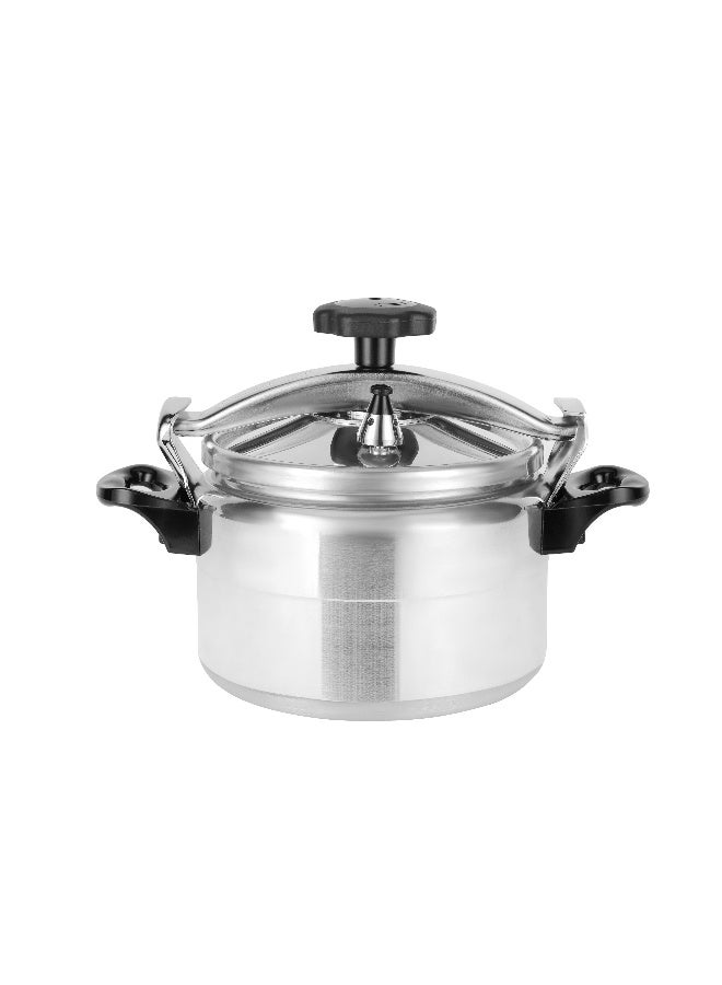 5 Liter Aluminum Pressure Cooker Equipped with Multi Safety Device and Unique Pressure Indicator Durable Aluminum Alloy Construction with Firm Handles Silver