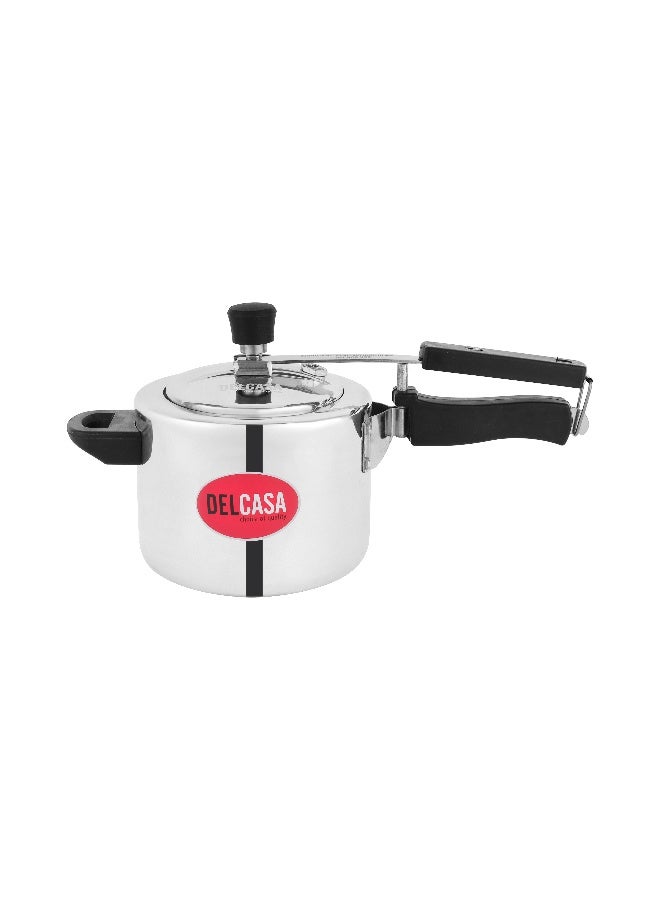 Delcasa 5 liters Aluminum Pressure Cooker DC3337 Equipped with Whistling and Safety Valve and Inner Lid