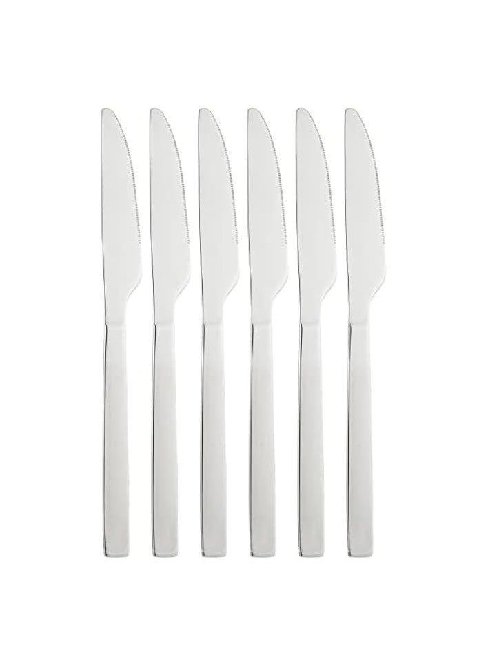 6Pcs Stainless Steel Table Knife - Dinner Knives Cutlery Set| Mirror Polished Design| Steel Cutlery Set For Home