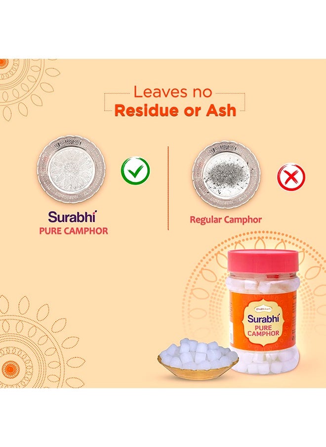 Shubhkart Surabhi 100% Pure Camphor Crystals or Aromatherapy, Incense, Odor Eliminator, Puja