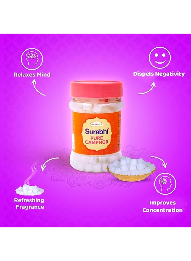 Shubhkart Surabhi 100% Pure Camphor Crystals or Aromatherapy, Incense, Odor Eliminator, Puja