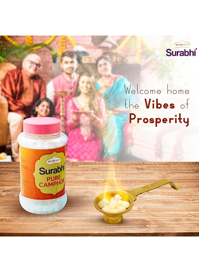 Shubhkart Surabhi 100% Pure Camphor Crystals or Aromatherapy, Incense, Odor Eliminator, Puja