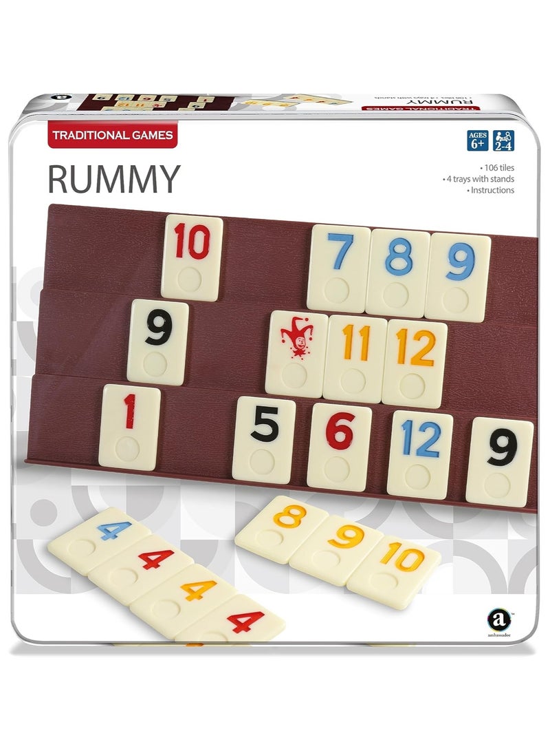 Merchant Ambassador Classic Rummy Game for Adults & Kids - Brown