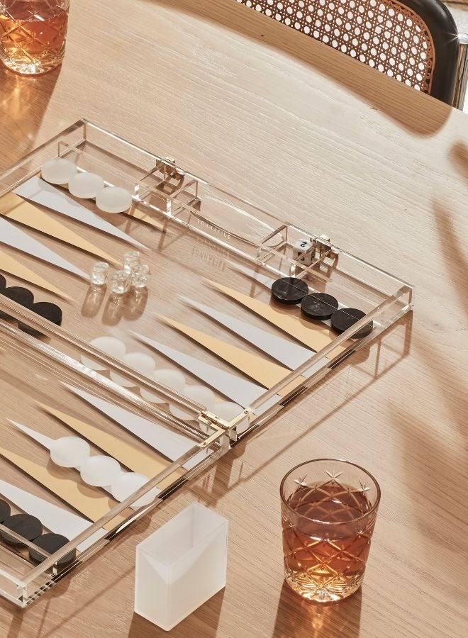 Lucite Backgammon Whiskey Noir