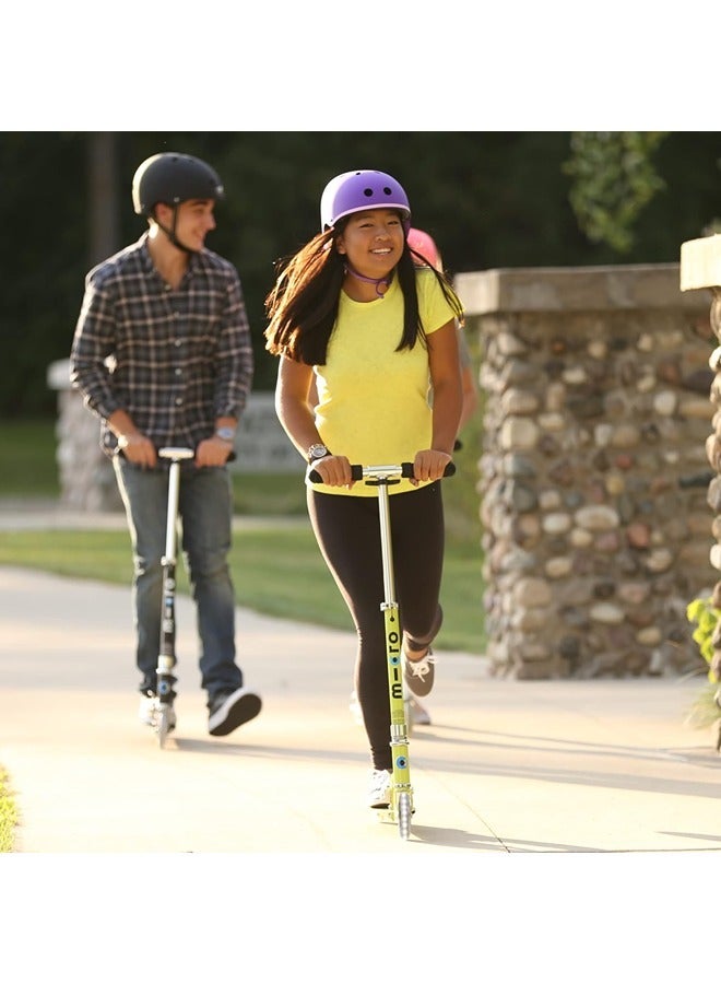 Micro Scooters | Micro Sprite LED Children's Scooter SA0224| Handlebar Adjustable | Front Suspension | Foldable | Boys & Girls | 8yrs+ | Chartreuse