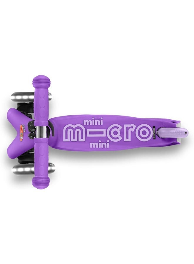 Micro MMD141 Mini Deluxe Scooter with LED Wheels, Purple | Scooter for Kids | Kids Scooter | Scooters