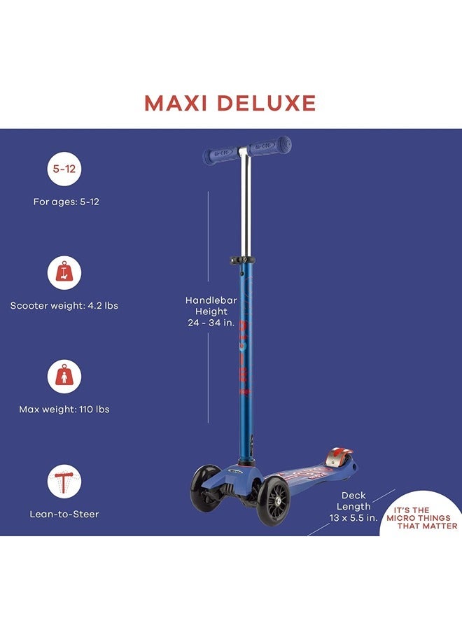 Micro Maxi Deluxe Blue Maxi Scooter | Maxi Deluxe Scooter | Scooters | Scooter for Boys | Scooter for Kids | Kids Scooter | Outdoor Scooter| Ride on Scooter | Scooter for Girls