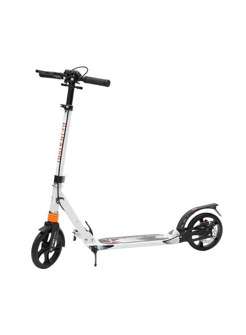 Half Aluminum Half Iron 2-Wheel Scooter with 200mm PU Wheels and Disc Brake-Assorted