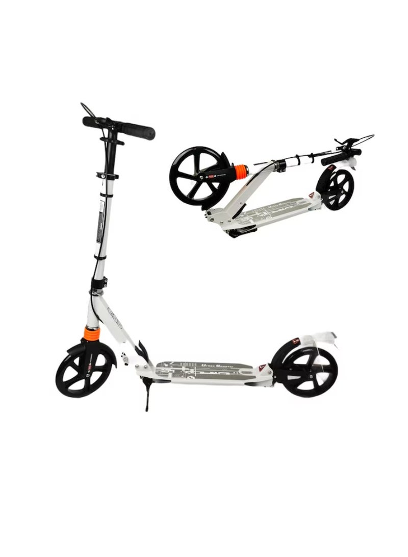 Half Aluminum Half Iron 2-Wheel Scooter with 200mm PU Wheels and Disc Brake-Assorted