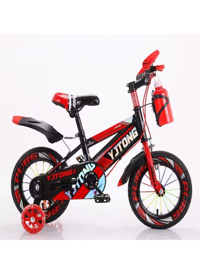 Kids Bicycle with Training Wheels – 12-inch, Adjustable Seat, Water Bottle Holder