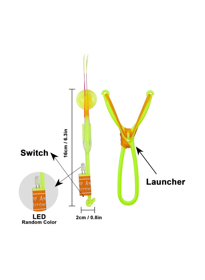 Rocket Slingshot Copters With LED Lights For Kids–Fun Glow-In-The-Dark Flying Toys–Perfect For Nighttime Fun,Outdoor Play,Birthdays And Party Favors