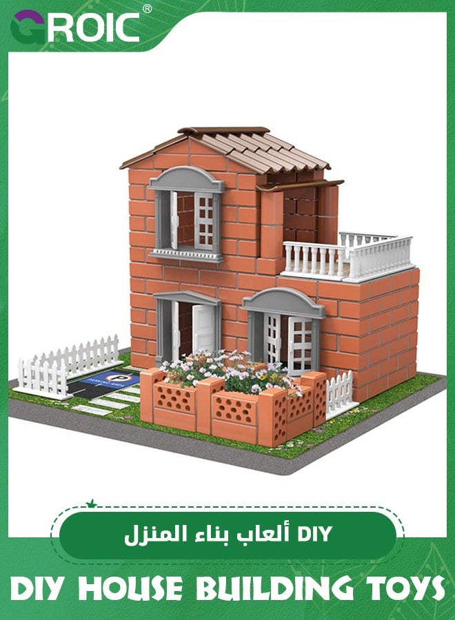 House Building Set for Kids, 241 Pcs Bricklayer DIY House Building Toys, STEM Building House Toy for Toddlers, Construction House Kit Creative Building Playset House Model