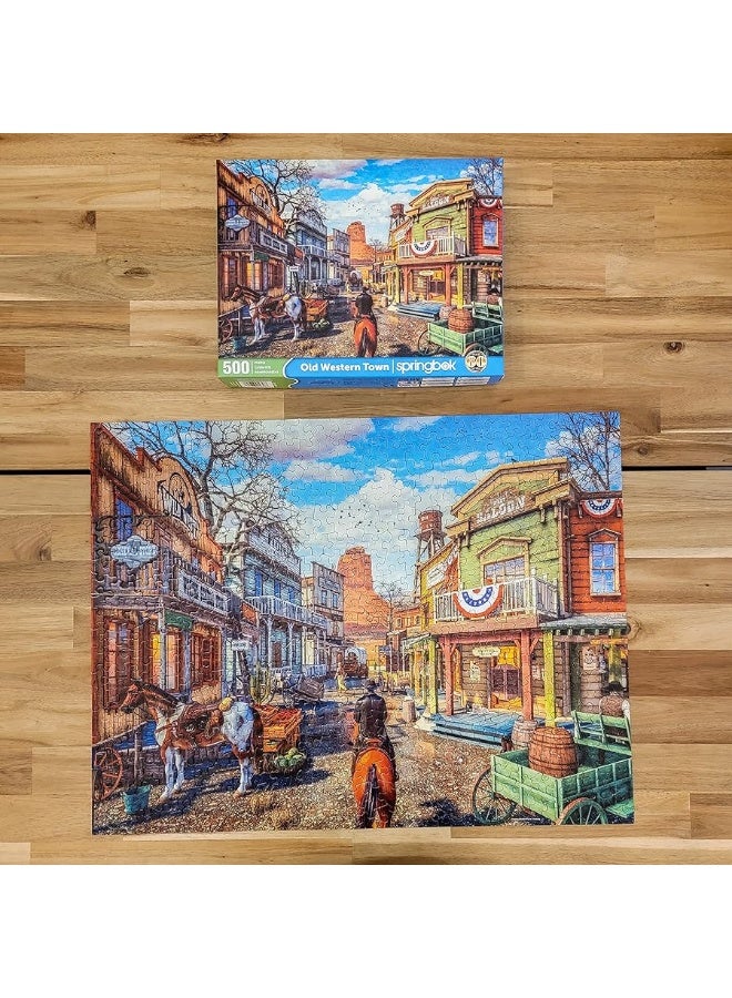 Springbok's 500 Piece Jigsaw Puzzle Old Western Town - Made in USA