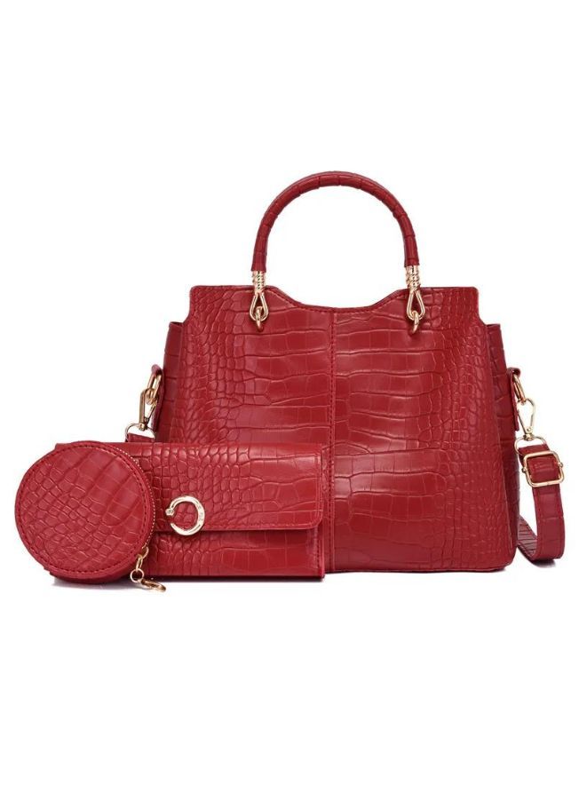 A Touch of Elegance: Maroon PU Leather Handbag, Shoulder Bags and Purses Sets for Women