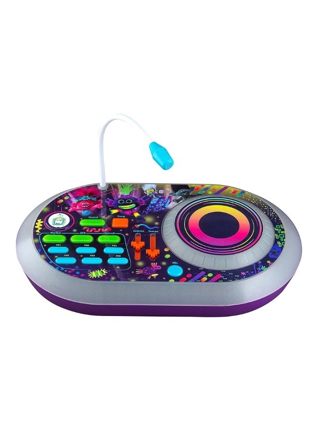 eKids Trolls World Tour DJ Trollex Party Mixer Turntable Toy for Kids Toddler Children, Built in Microphone, Record, Sound Effects, LED Light Show Medium