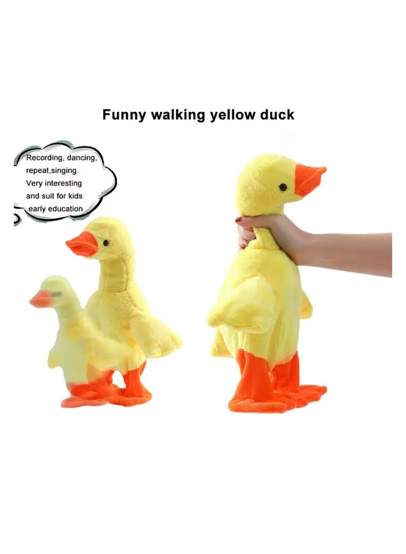 Dancing Singing Talking Cartoon Duck Plush Toy ,soft, cuddly toy  Made from soft, fabric materials, it's designed to be huggable and safe for kids.