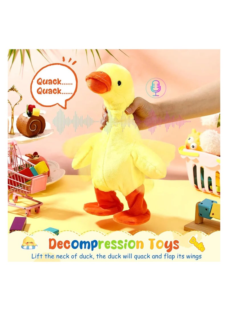 Dancing Singing Talking Cartoon Duck Plush Toy ,soft, cuddly toy  Made from soft, fabric materials, it's designed to be huggable and safe for kids.