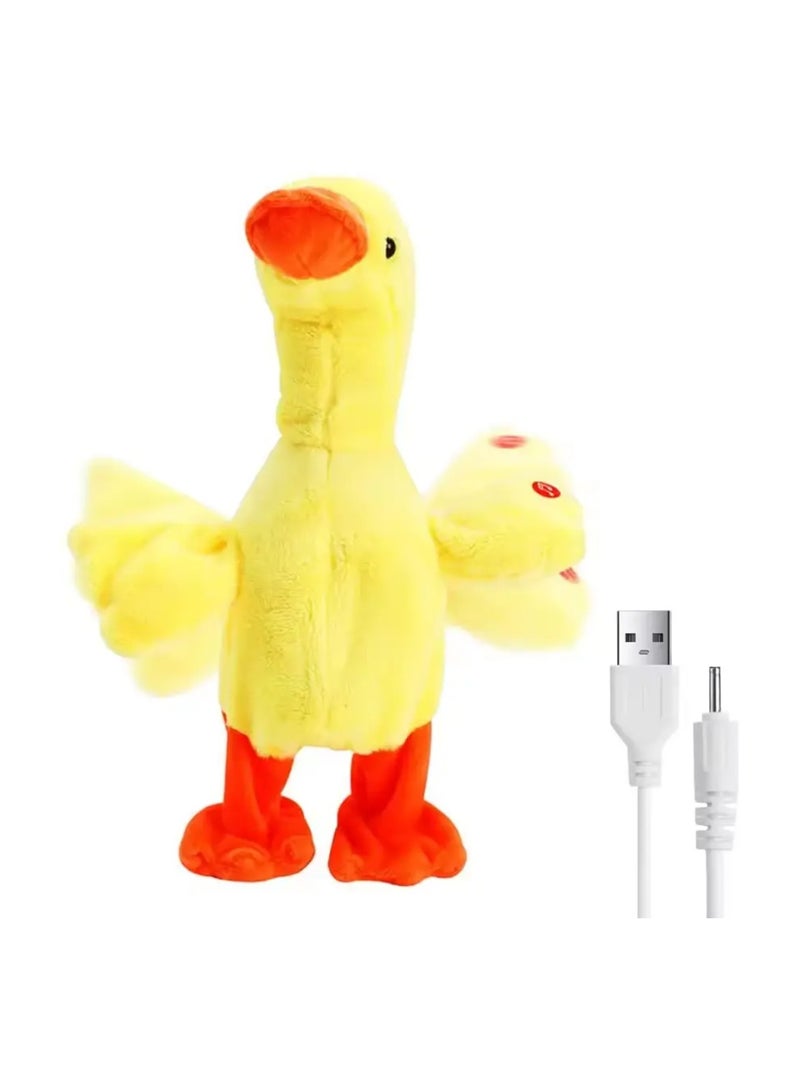 Dancing Singing Talking Cartoon Duck Plush Toy ,soft, cuddly toy  Made from soft, fabric materials, it's designed to be huggable and safe for kids.