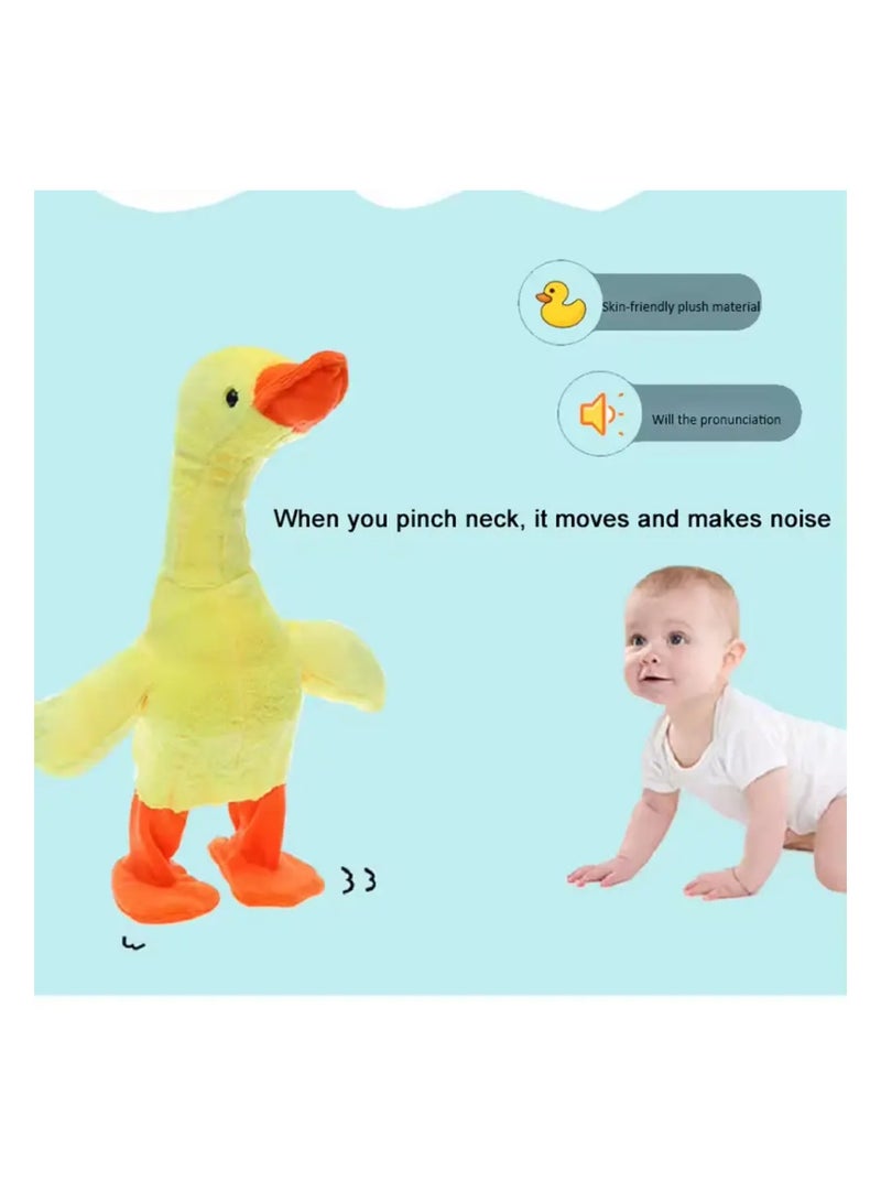 Dancing Singing Talking Cartoon Duck Plush Toy ,soft, cuddly toy  Made from soft, fabric materials, it's designed to be huggable and safe for kids.