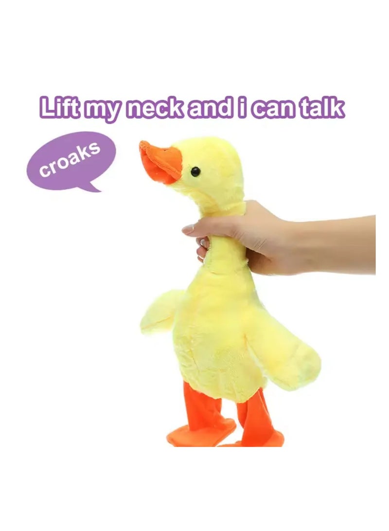 Dancing Singing Talking Cartoon Duck Plush Toy ,soft, cuddly toy  Made from soft, fabric materials, it's designed to be huggable and safe for kids.